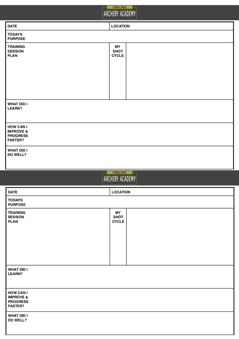 archery training diary pdf