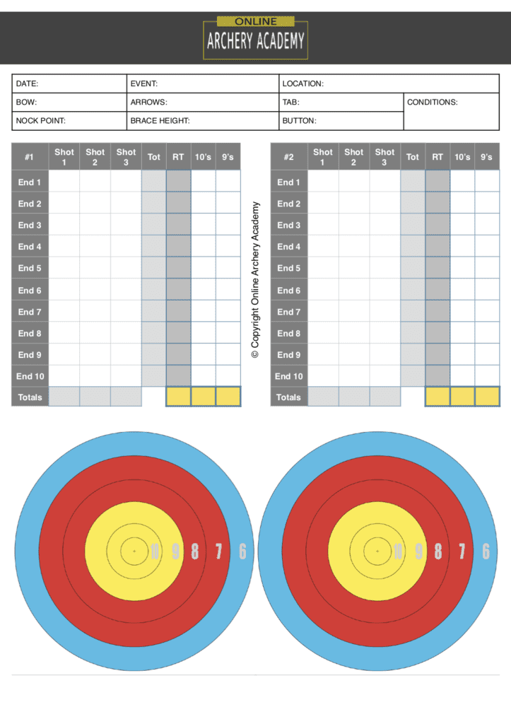 DECUT Archery Round Score Pad 