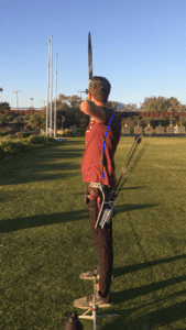 bad recurve archery posture with arched back