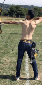 recurve archer showing bad posture and spine position