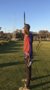 good recurve archery posture with flat back