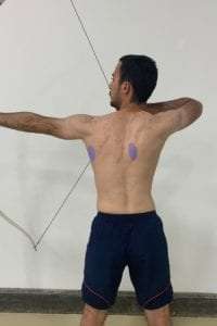 recurve archer with good upper body posture and shoulder position
