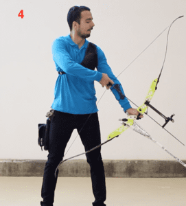 recurve archer showing set position