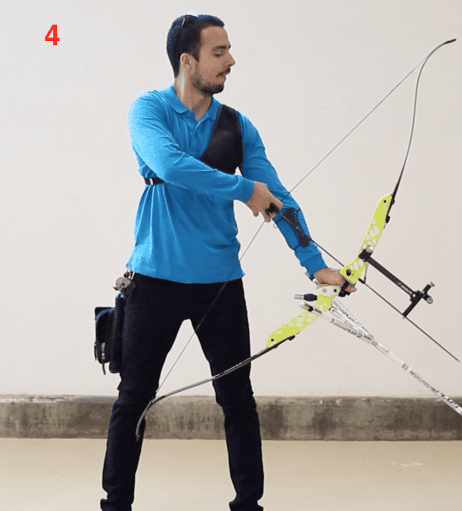 archery hand position when lifting bow