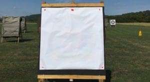 Archery target face set-up to see tuning and arrow flight