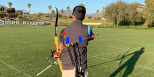 recurve set position showing the connection between the hook, grip and shoulders