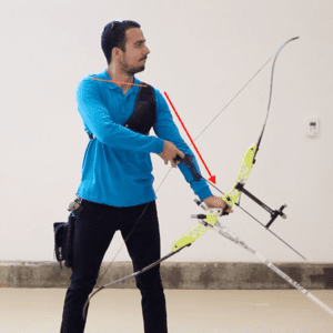 recurve set position showing good posture and shoulder position