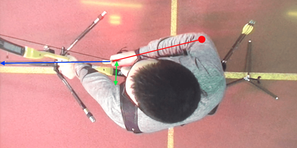 archery hand position from overhead at set