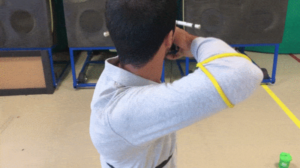 recurve archer showing arrow in elbow drill for learning expansion
