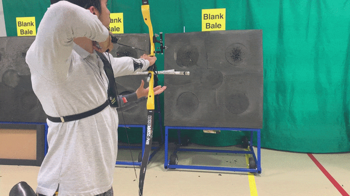 archery drill for bow hand follow through technique