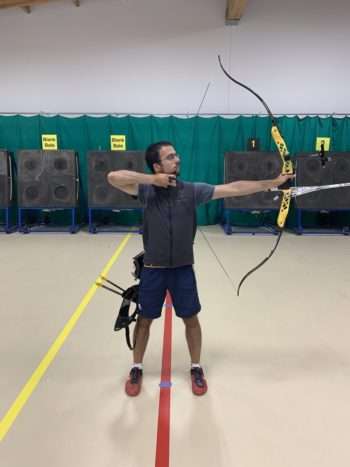 recurve archer showing full draw holds bow training