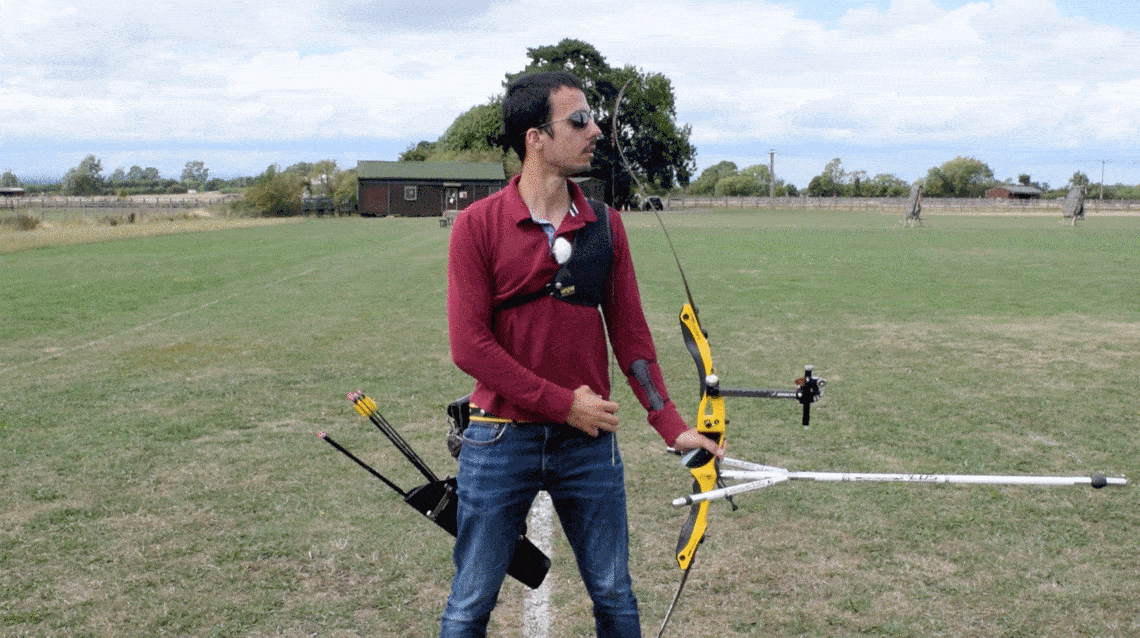 archery drill showing set-up repeats drill