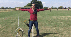 archery drills showing t-posture slide drill