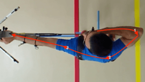 recurve archery expansion technique as viewed from overhead