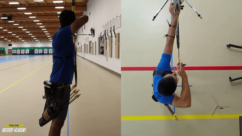 Recurve Set-Up - Peak Bow Height recurve set up showing peak bow height and shoulder alignment