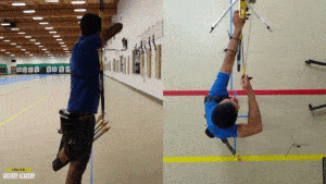 recurve archer showing set-up and shoulder alignment