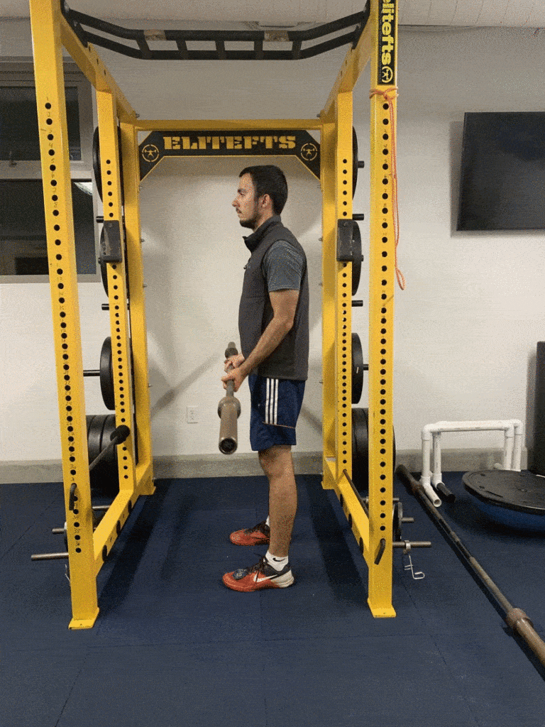 archer doing bicep curls for strength exercises