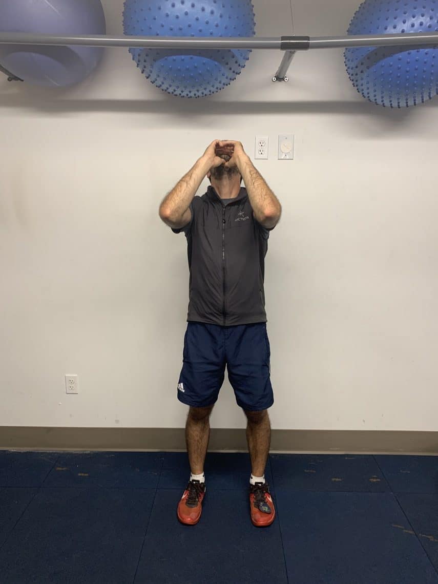 archer showing upward neck stretch
