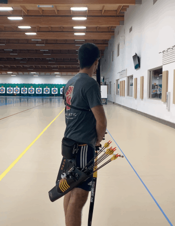 good archery posture and hand position at set position