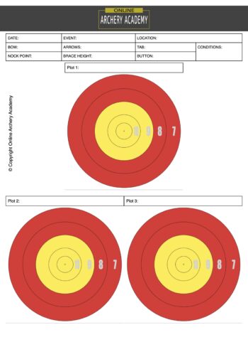 archery plotting card for group tuning