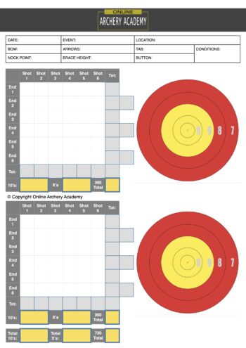 archery score sheet pdf printable outdoor