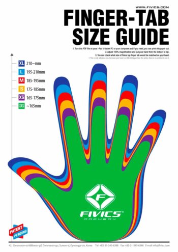 Fivics Archery Finger Tab size guide